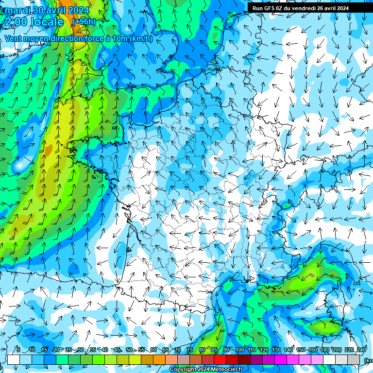 Modele GFS - Carte prvisions 