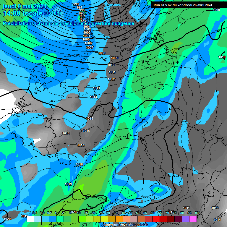 Modele GFS - Carte prvisions 