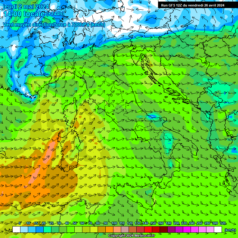 Modele GFS - Carte prvisions 