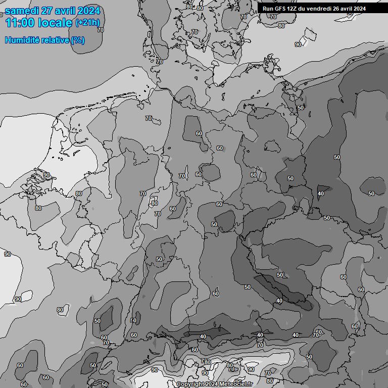 Modele GFS - Carte prvisions 