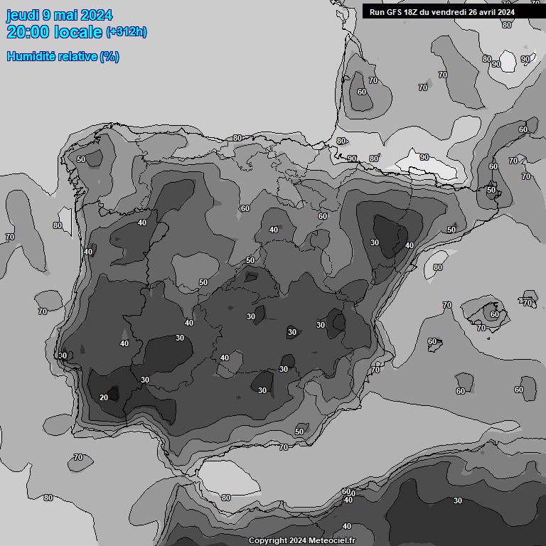 Modele GFS - Carte prvisions 