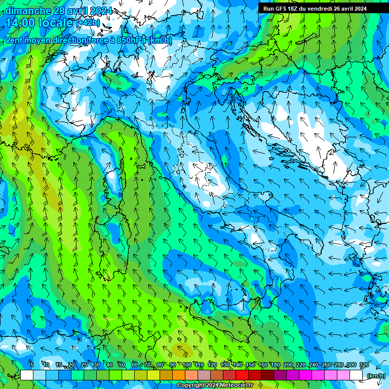 Modele GFS - Carte prvisions 