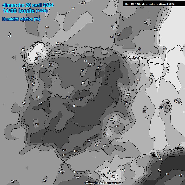 Modele GFS - Carte prvisions 