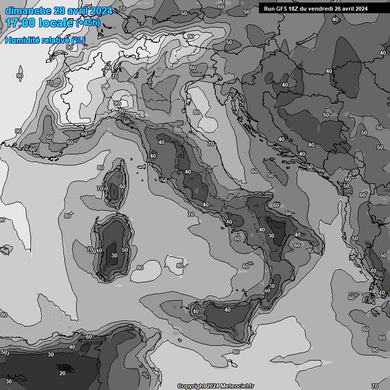 Modele GFS - Carte prvisions 