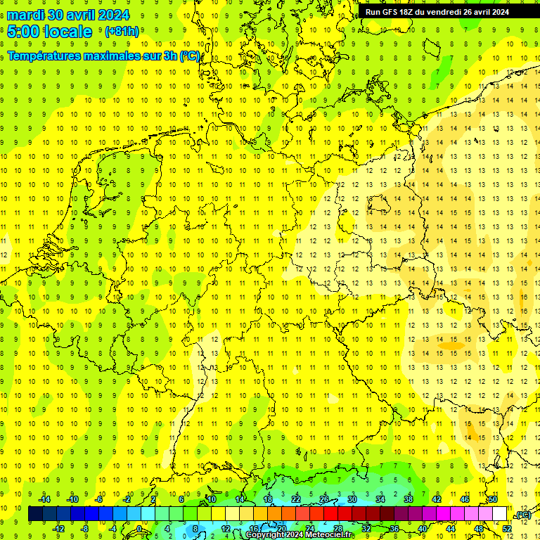 Modele GFS - Carte prvisions 