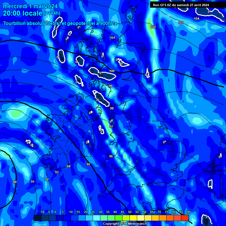 Modele GFS - Carte prvisions 