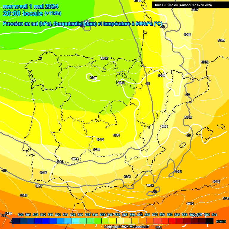 Modele GFS - Carte prvisions 