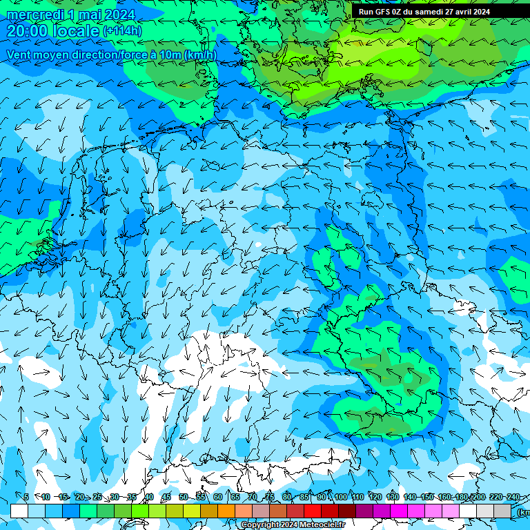 Modele GFS - Carte prvisions 