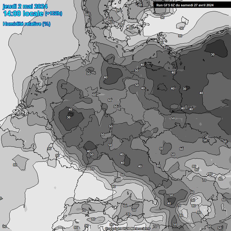 Modele GFS - Carte prvisions 