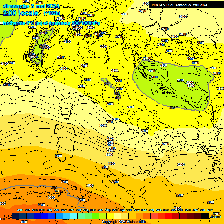 Modele GFS - Carte prvisions 