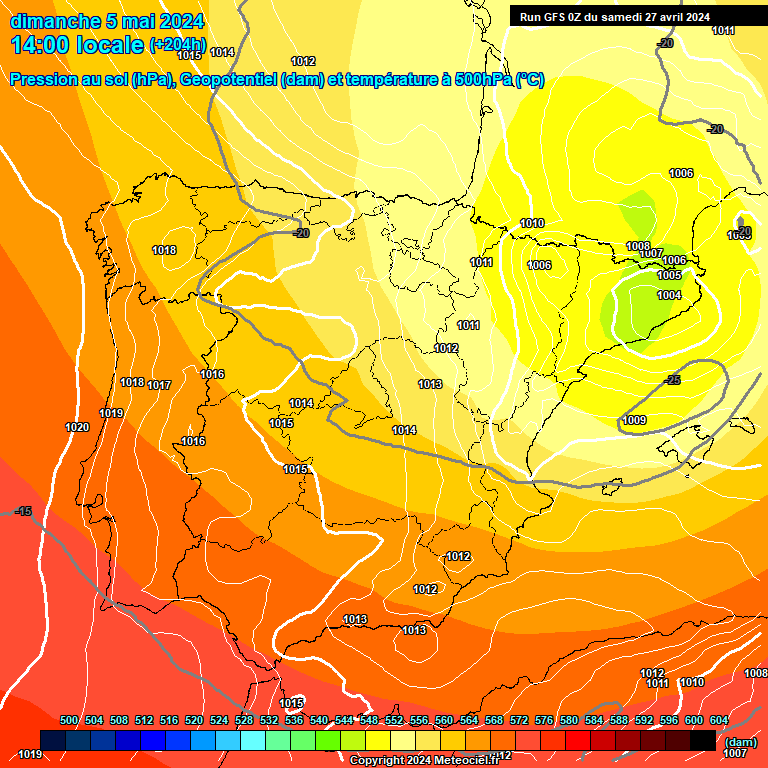 Modele GFS - Carte prvisions 