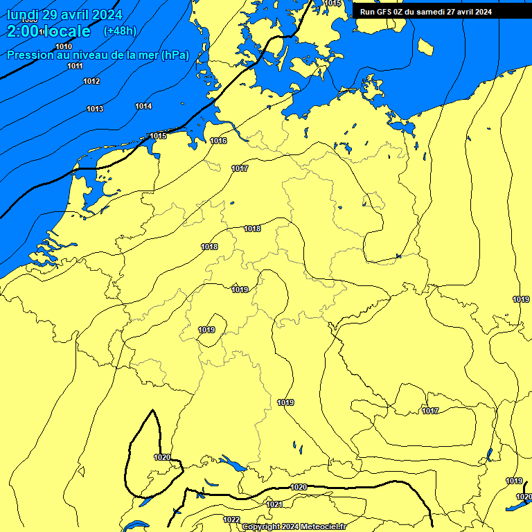 Modele GFS - Carte prvisions 