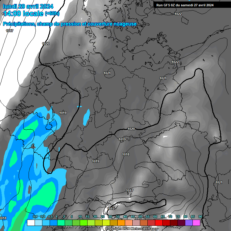 Modele GFS - Carte prvisions 