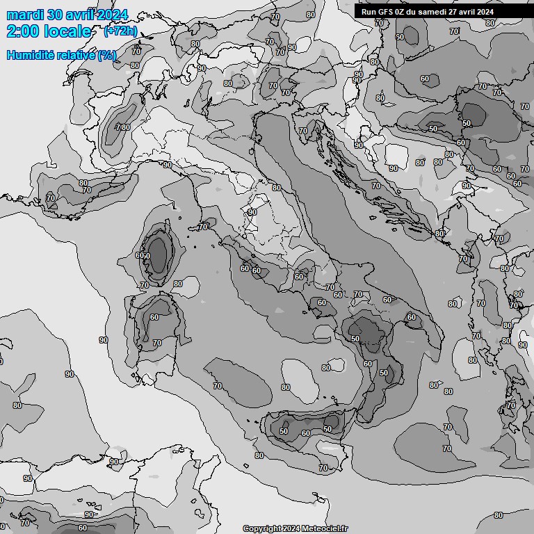 Modele GFS - Carte prvisions 