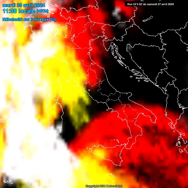 Modele GFS - Carte prvisions 