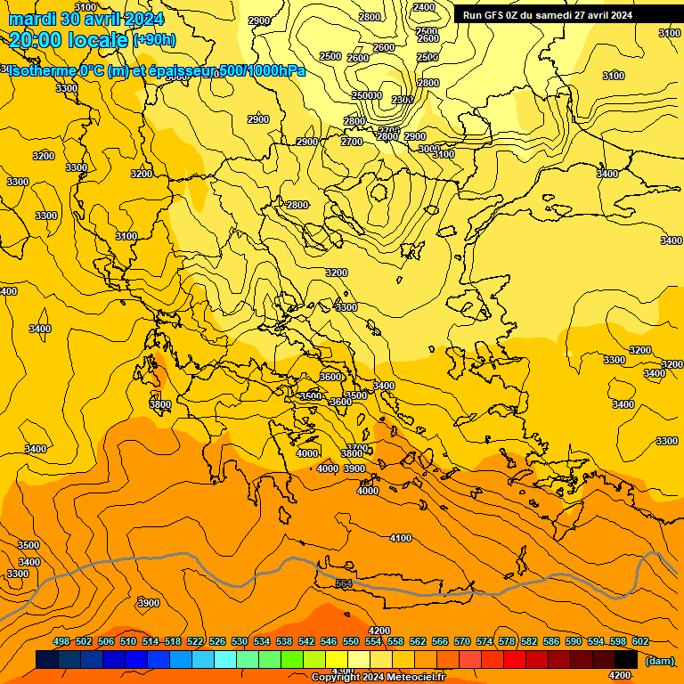 Modele GFS - Carte prvisions 