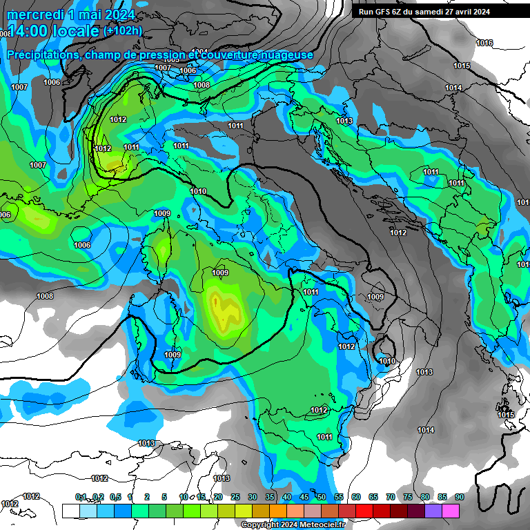 Modele GFS - Carte prvisions 