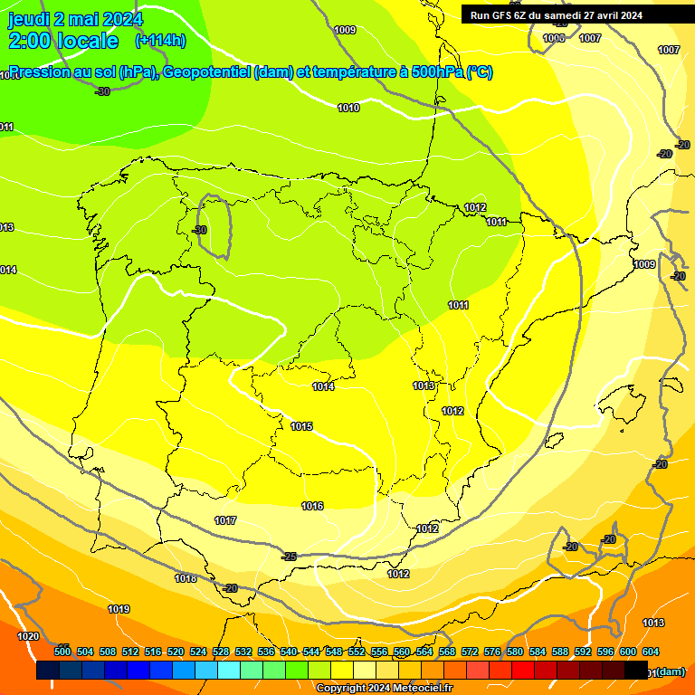 Modele GFS - Carte prvisions 