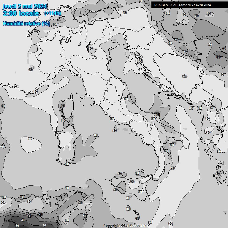 Modele GFS - Carte prvisions 