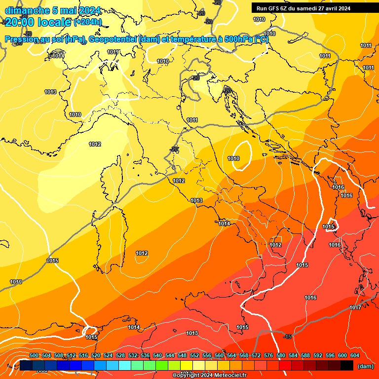 Modele GFS - Carte prvisions 