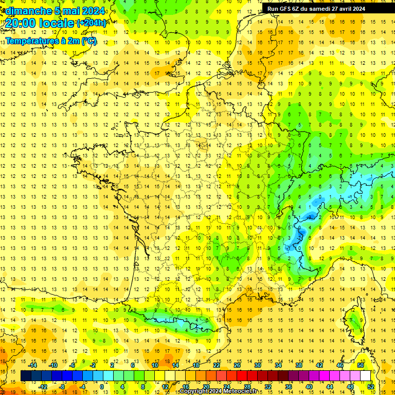 Modele GFS - Carte prvisions 