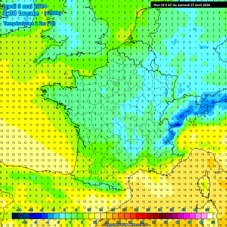 Modele GFS - Carte prvisions 