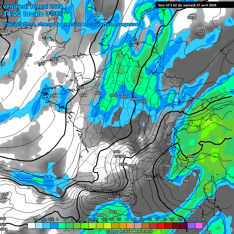 Modele GFS - Carte prvisions 