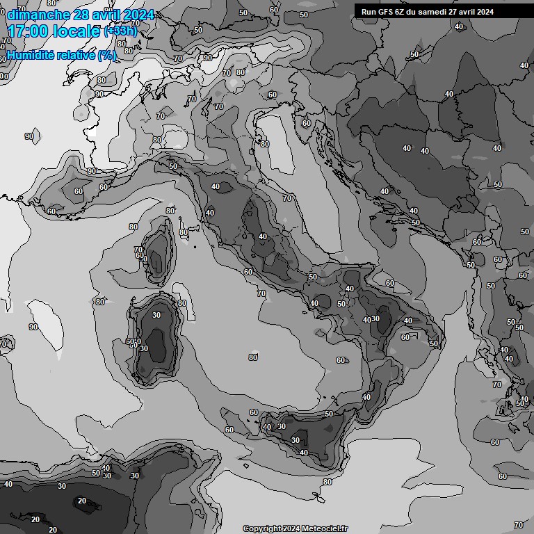 Modele GFS - Carte prvisions 