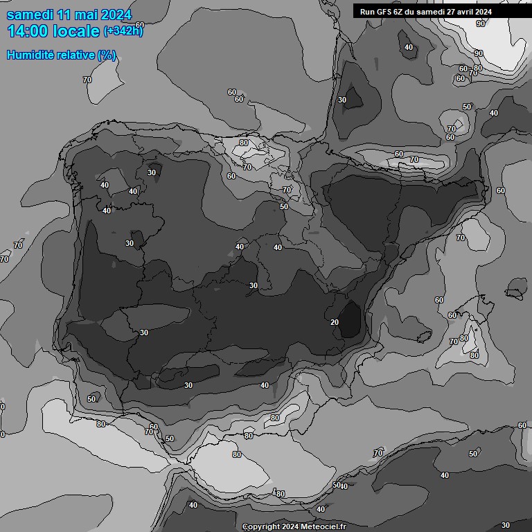 Modele GFS - Carte prvisions 