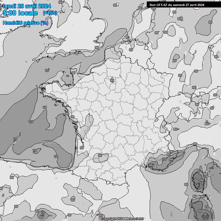 Modele GFS - Carte prvisions 