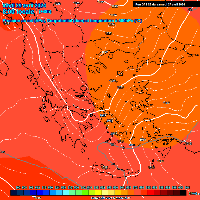 Modele GFS - Carte prvisions 