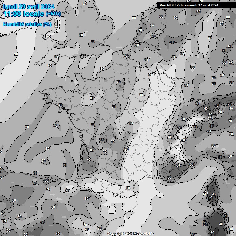 Modele GFS - Carte prvisions 