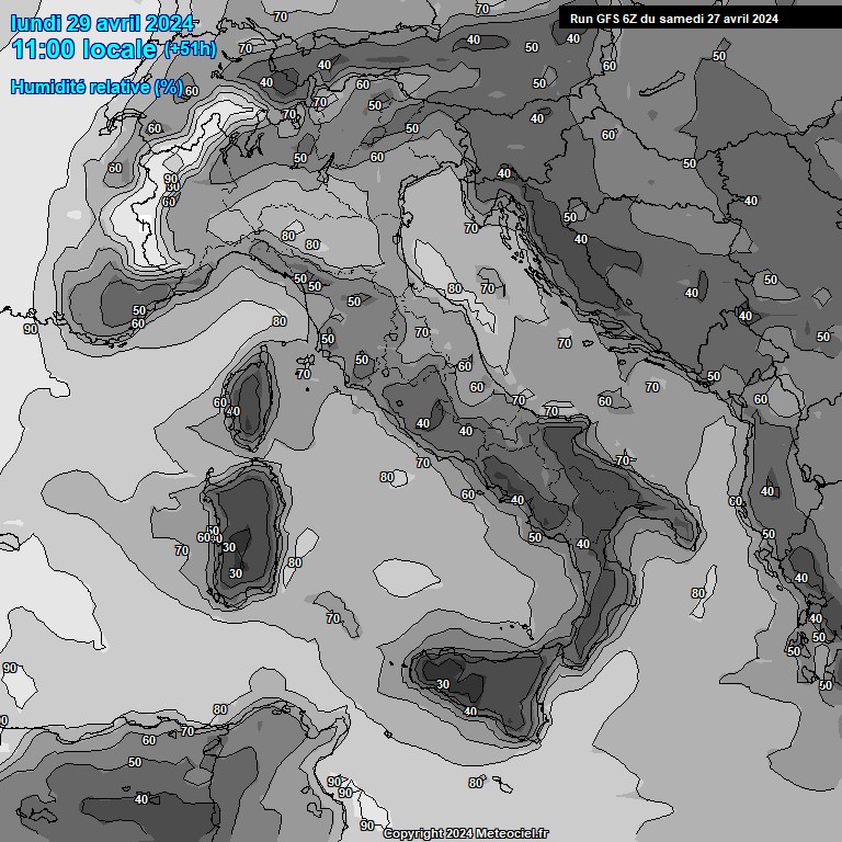 Modele GFS - Carte prvisions 