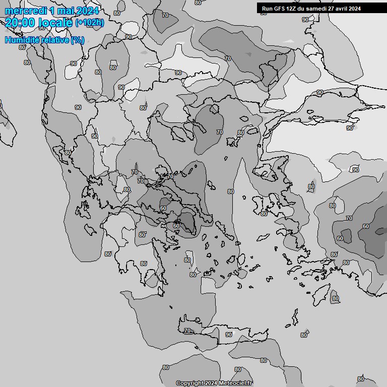 Modele GFS - Carte prvisions 