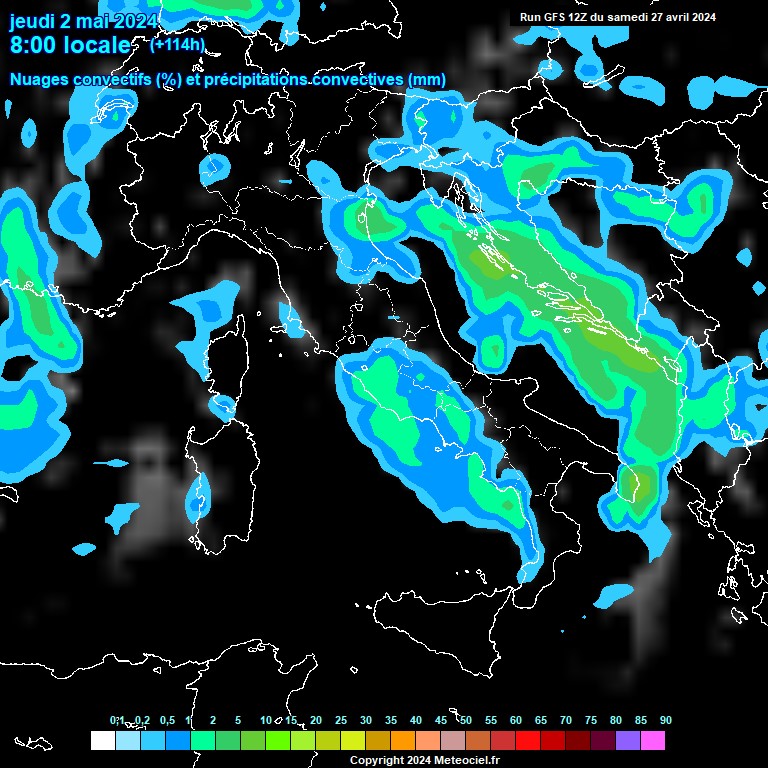 Modele GFS - Carte prvisions 