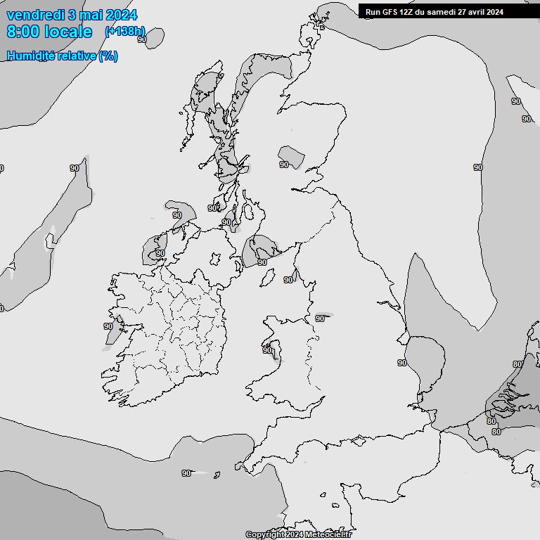 Modele GFS - Carte prvisions 