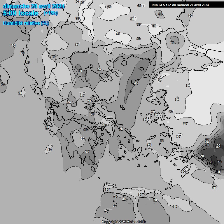 Modele GFS - Carte prvisions 