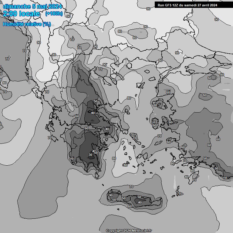 Modele GFS - Carte prvisions 