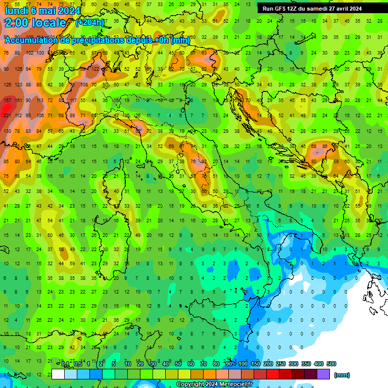 Modele GFS - Carte prvisions 