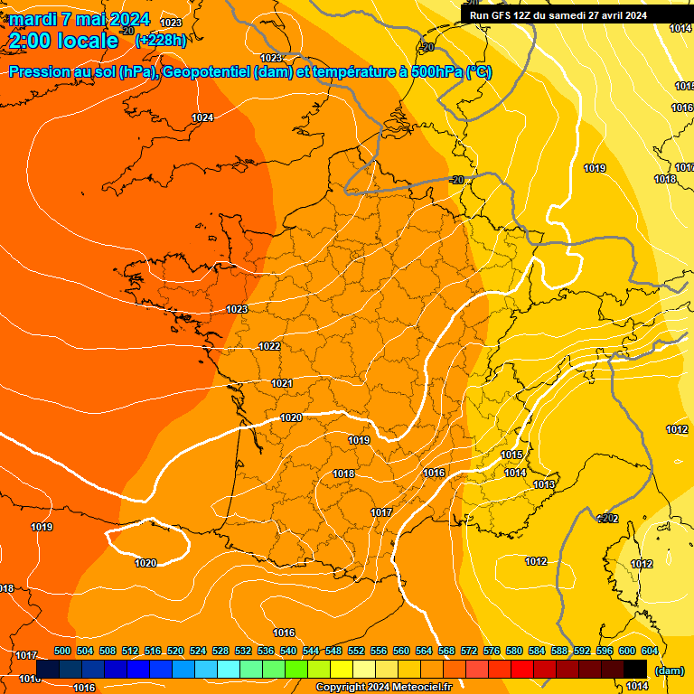 Modele GFS - Carte prvisions 