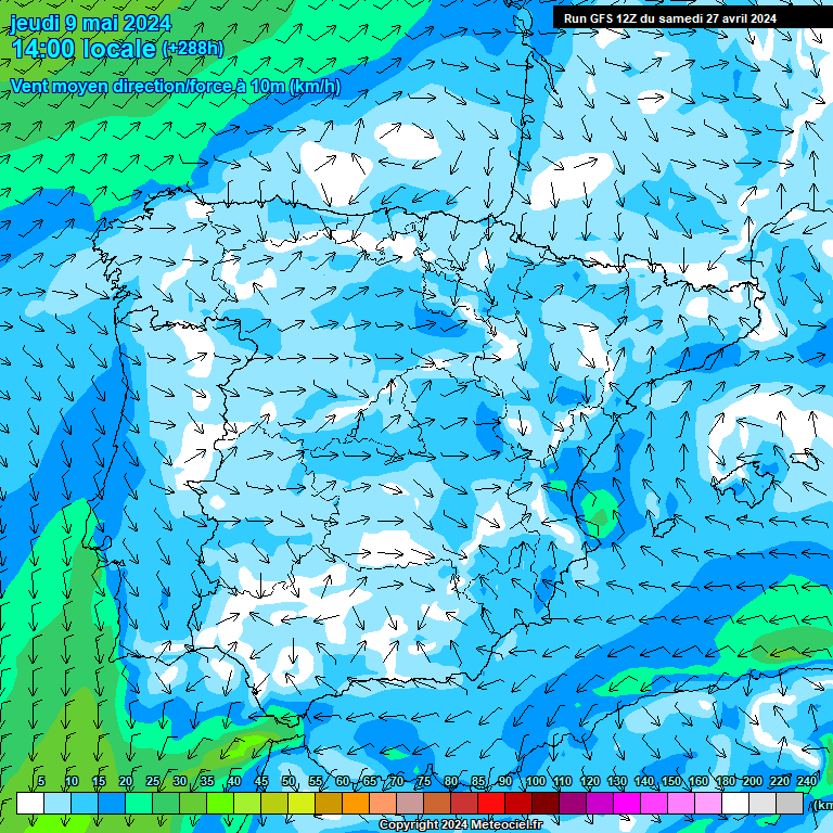 Modele GFS - Carte prvisions 