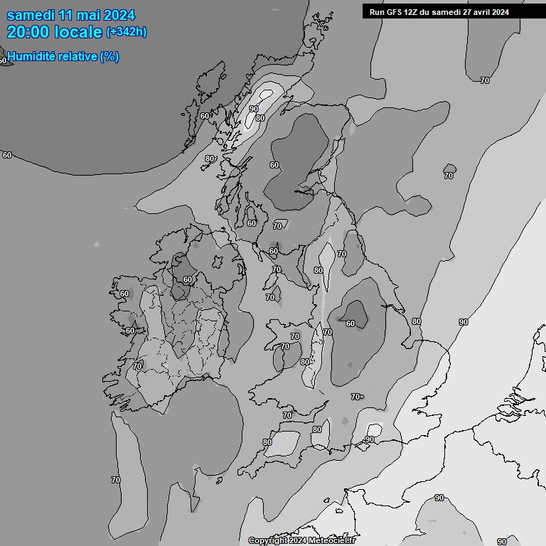 Modele GFS - Carte prvisions 