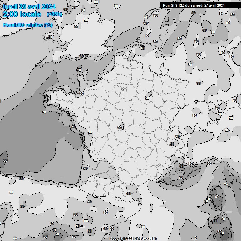 Modele GFS - Carte prvisions 