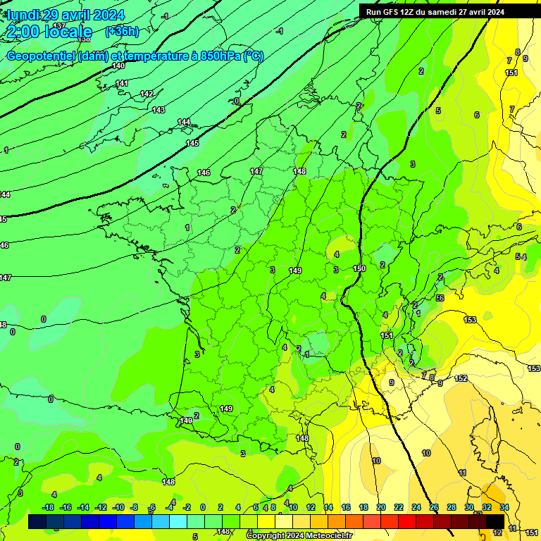 Modele GFS - Carte prvisions 