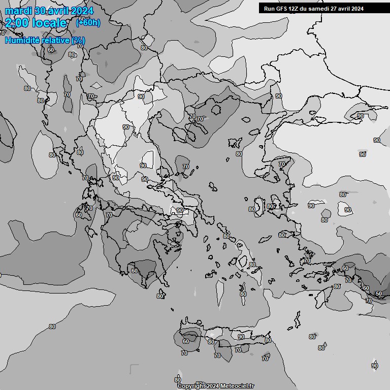 Modele GFS - Carte prvisions 