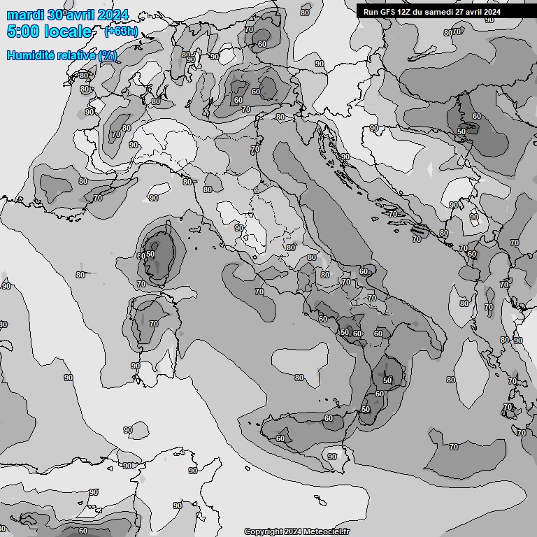 Modele GFS - Carte prvisions 