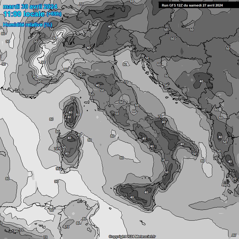 Modele GFS - Carte prvisions 