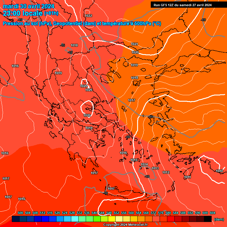 Modele GFS - Carte prvisions 