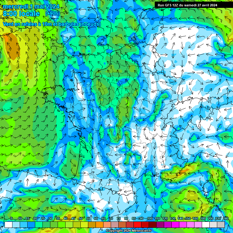 Modele GFS - Carte prvisions 