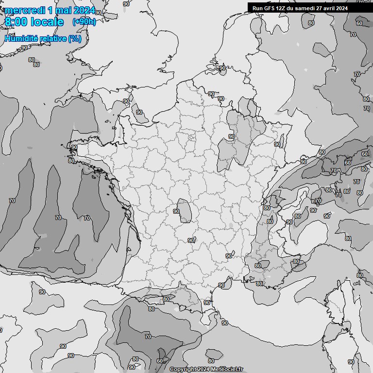 Modele GFS - Carte prvisions 